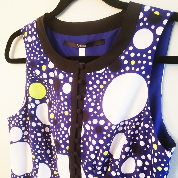 Kensie Blue and White Polka Dot Dress - Picture 5 of 7